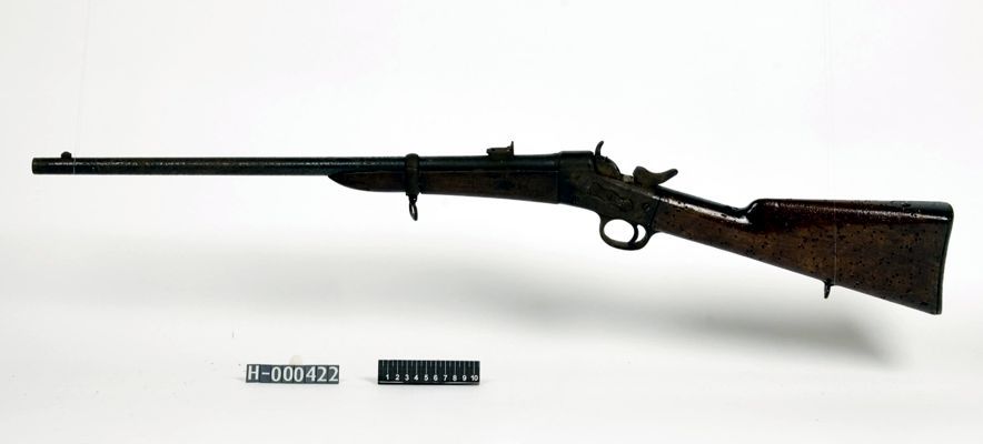 Fusil con sistema de pistón, habitual en el equipo de las tropas al comienzo de la Tercera Guerra Carlista (1873-1876).