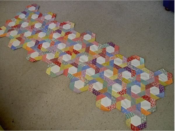 Hexagon quilt at June 1 2005