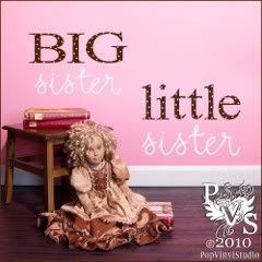 BIG sister Little sister Wall Decal Set