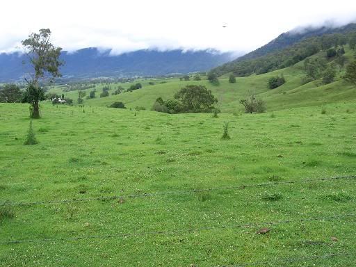 Clouds clearing the ranges behind Tyalgum