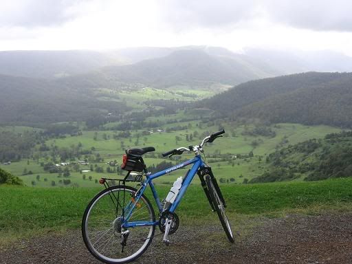 The new bike overlooks Numinbah Valley from Beechmont