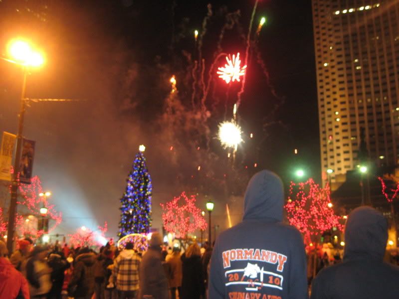 My fireworks during the Cleveland city Christmas parade.