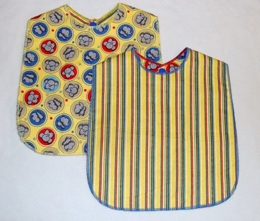 More Stripes and Dots Reversible Flannel Bibs Assorted Prints