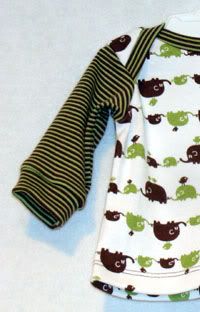 Elliot Elephant Striped Lap Envelope Neck Tee Shirt Newborn