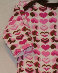 Pink Varigated Hearts Lap Envelope Neck Tee Shirt Newborn