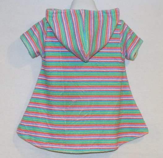 Knit Terry Stripes Hooded Swimsuit Cover Up Size 12-18 month