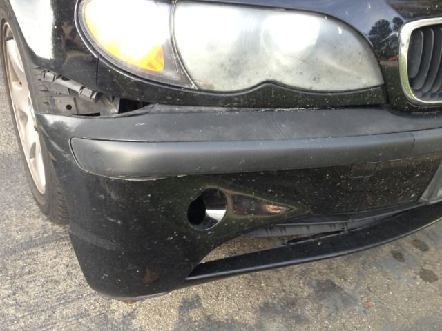 Bmw front bumper damage