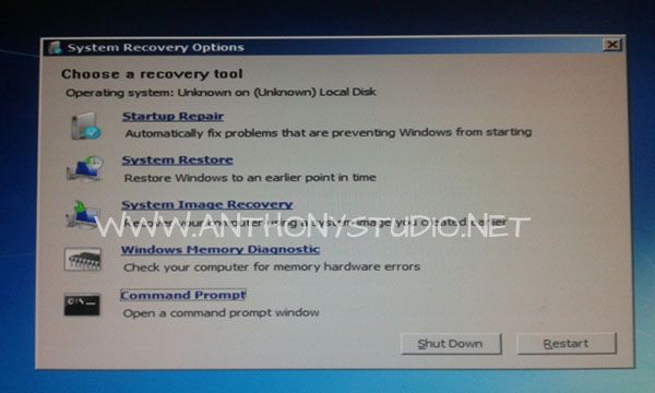 acronis true image windows 7 bootmgr is missing