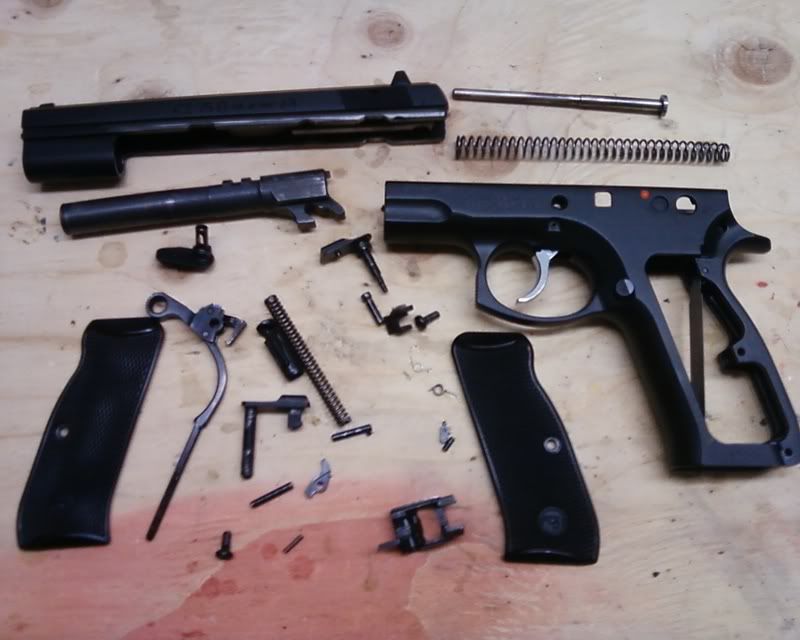 Disassembled Handgun