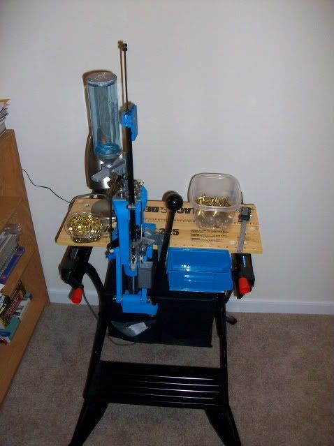  a reloading bench in my living room, but this is what I have got setup.