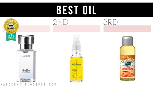 2015 @COSME BEST COSMETICS AWARDS facial oil