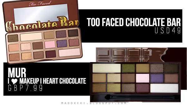 too faced chocolate bar dupe makeup revolution i heart chocolate