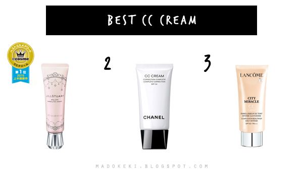 @cosme 2015 best new makeup ranking cc cream