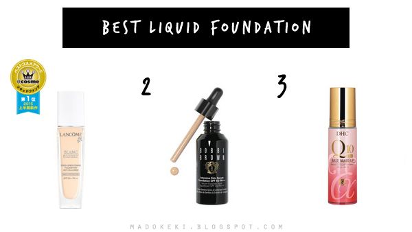@cosme 2015 best new makeup ranking liquid foundation