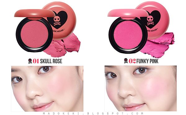 Etude House Pink Skull cream blusher swatches