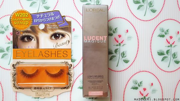 daiso eyelash loreal lucent magique foundation