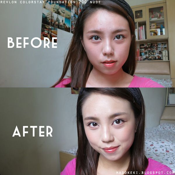 Revlon Colorstay Foundation Before and After