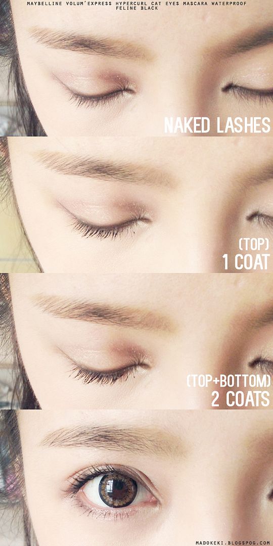 Maybelline Volum'Express Hypercurl Cat Eyes Mascara before after