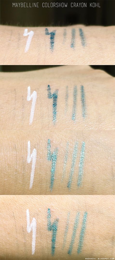 Maybelline ColorShow Crayon Kohl snow white light peacock green