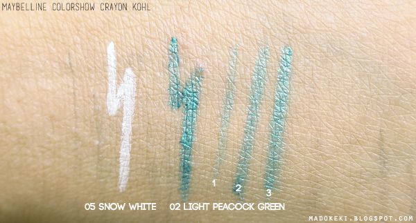 Maybelline ColorShow Crayon Kohl snow white light peacock green