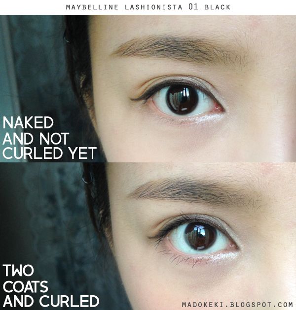 Maybelline Lashionista Mascara Before and After