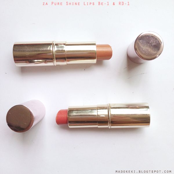 za Pure Shine Lips BE-1 Praline & RD-1 Rouge Indulge