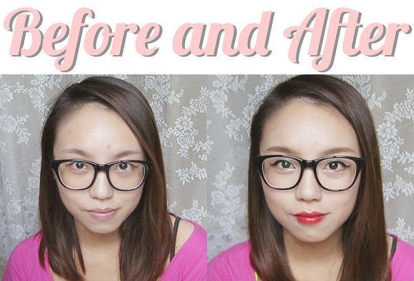 makeup glasses spectacles before after wing liner