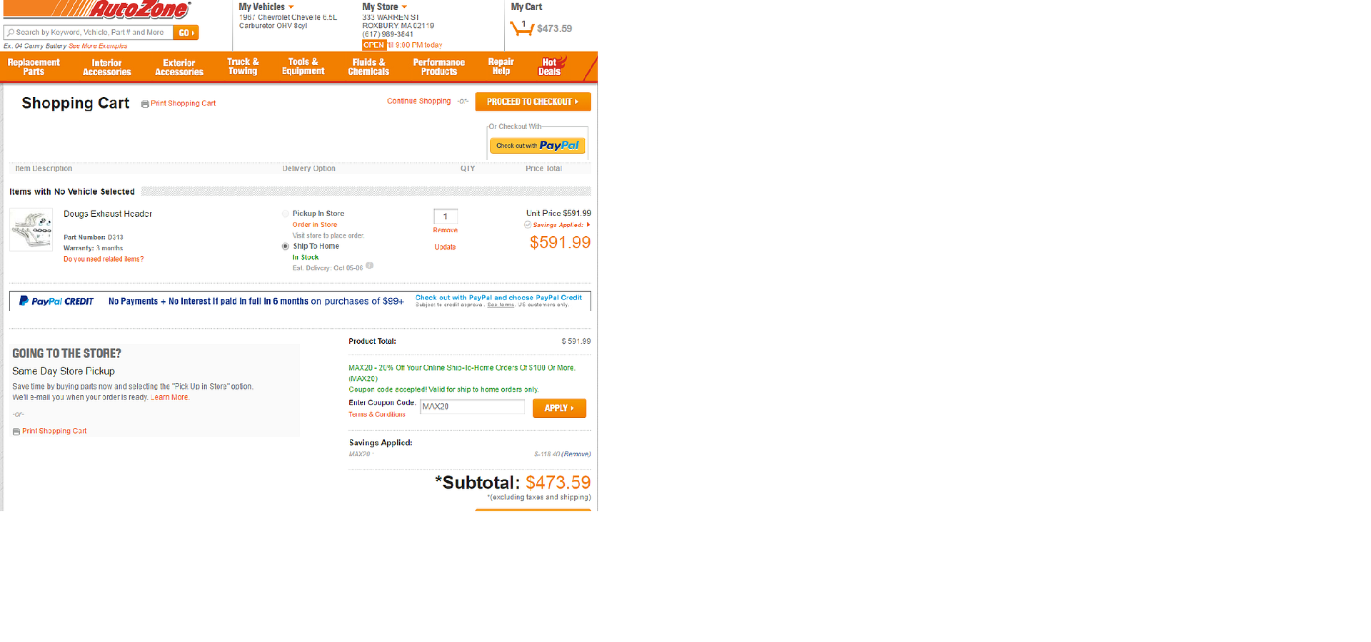 Dougs Headers at Autozone Team Chevelle