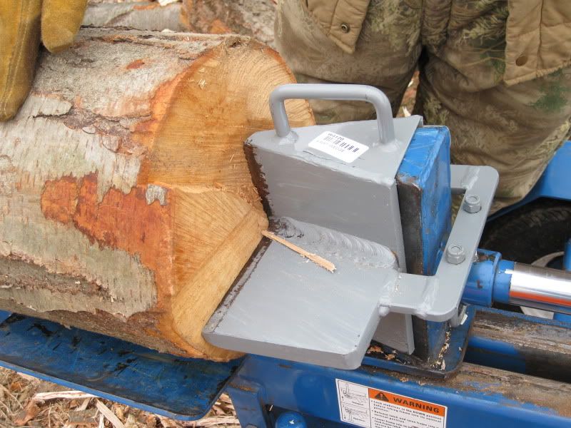 splitting a log with wedges