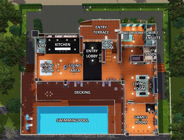 Sims 3 Mansion Floor Plans