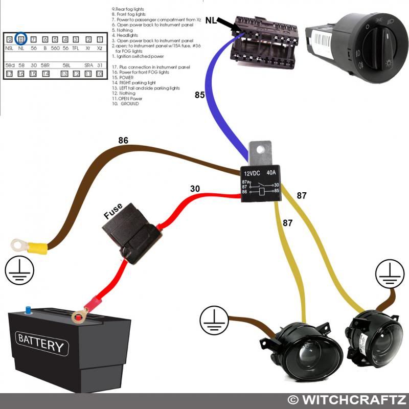 DIY: Fog lights mk4 harness wiring diagram | VW Vortex - Volkswagen Forum 7 Plug Wiring Diagram VW Vortex