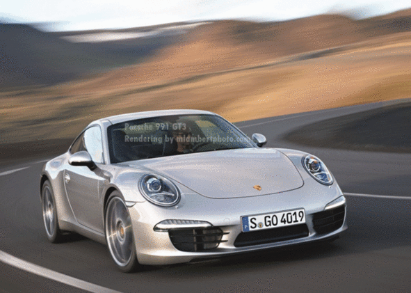 Porsche 991 GT3 photoshop before and after animation