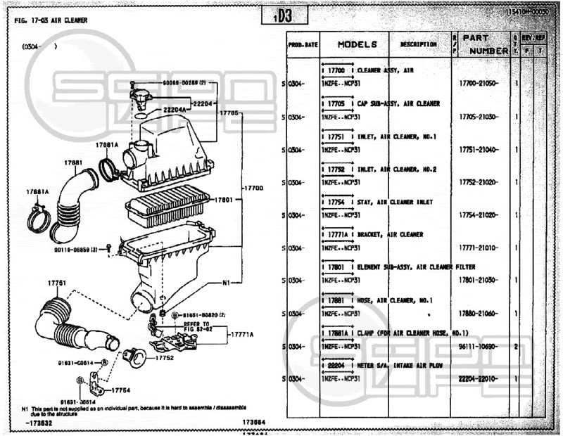 air filter part for 2005 Scion xB?