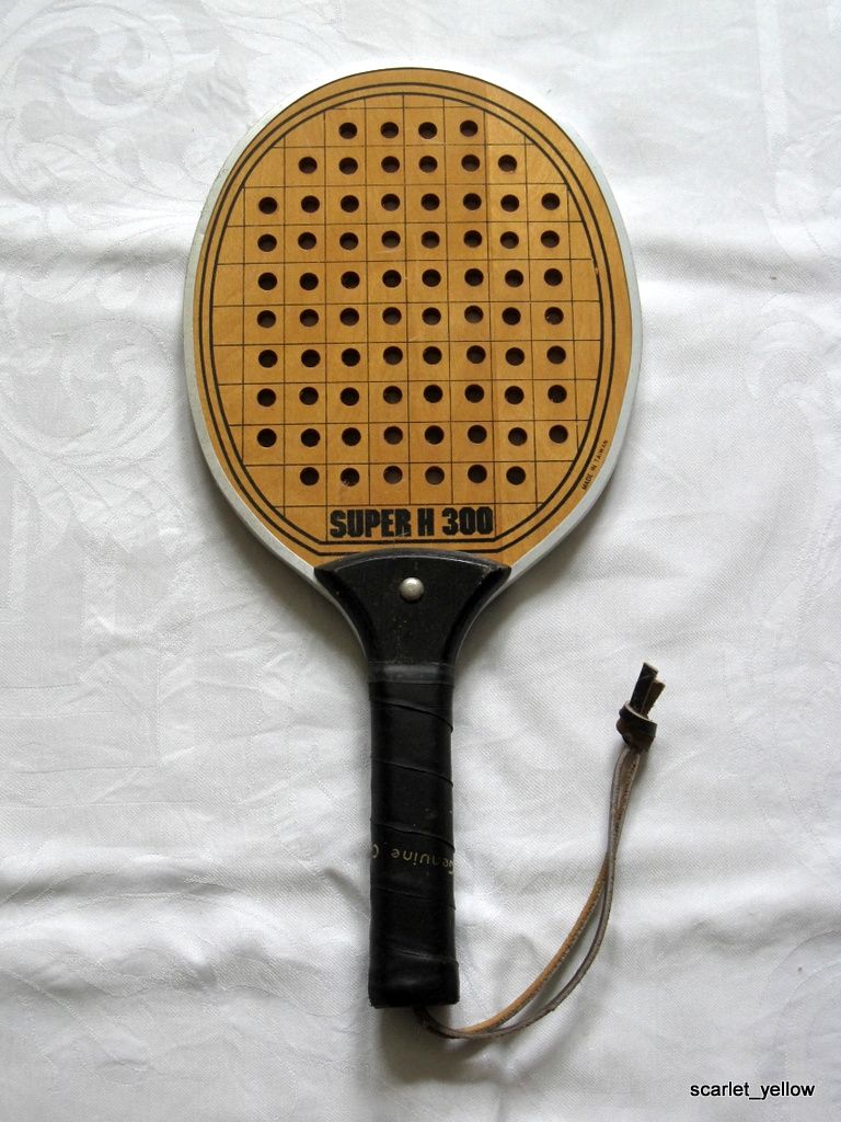 Vintage Marcraft Super H 300 Racquet ball Wooden Platform Tennis Paddle