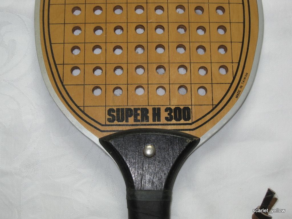 Vintage Marcraft Super H 300 Racquet ball Wooden Platform Tennis Paddle