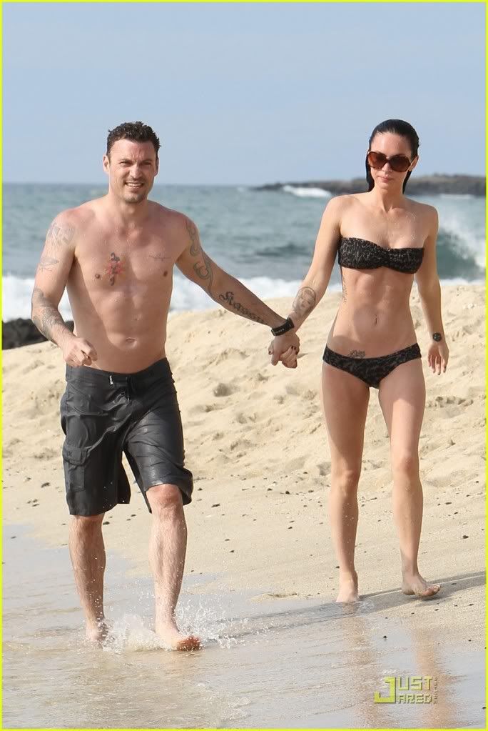 Megan Fox & Brian Austin Green On The Beach