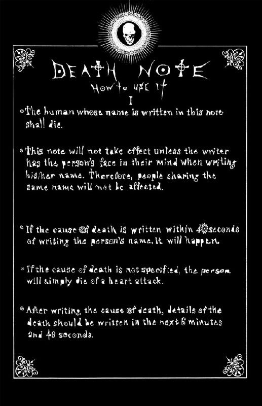 Death Note Instructions