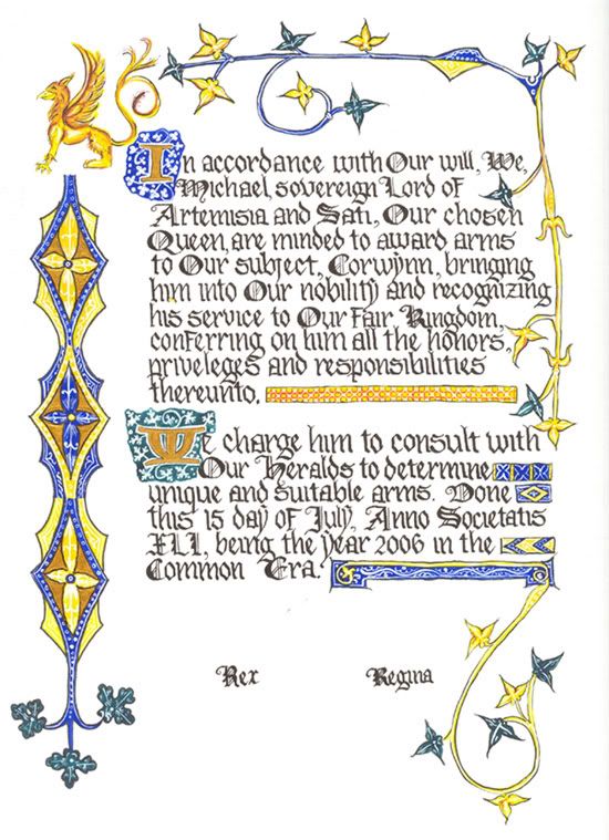 Award of Arms