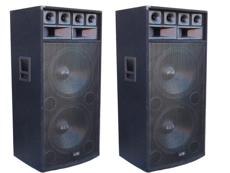 2 x BRAND NEW AMERICAN BOSS 18" TWIN PA/DJ SPEAKERS 1200W MAX PASSIVE
