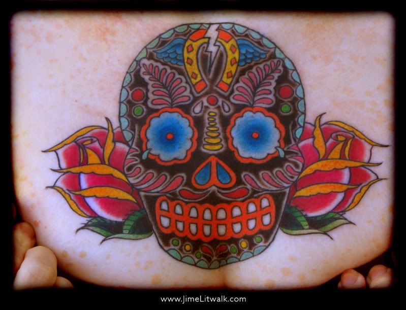 day of the dead sugar skulls tattoos