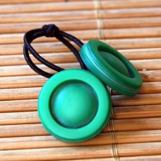 Vintage  Buttons - Green OrbHair Accessory, Available at http://www.talismanshops.com (unless previously sold)