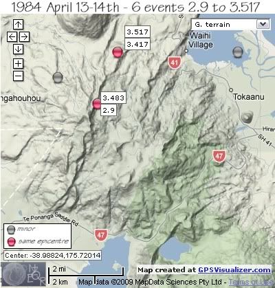  Mt. Tihia/Tokanaau quakes April13-14th 1984 