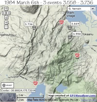  Mt. Tihia/Tokanaau quakes March 6th 1984 