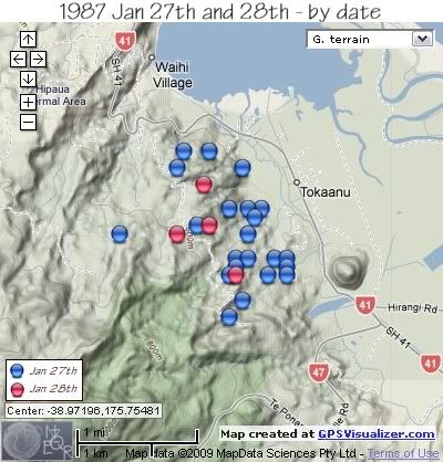  Tokaanu swarm Jan 27th and 28th sorted by date 