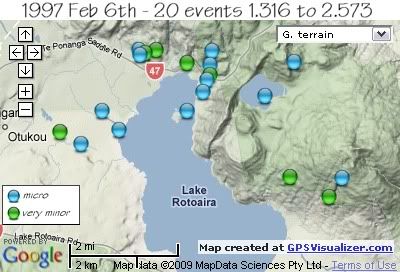  total 20 quakes Rotoaira/Rotopounamu area Feb 6th 1997 
