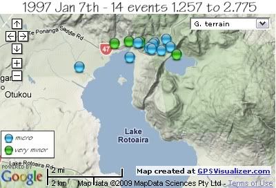  total 14 quakes Rotoaira/Rotopounamu area 1997 