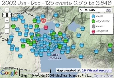  total 125 quakes Rotoaira/Rotopounamu area 2004 