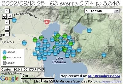  total 68 quakes Rotoaira/Rotopounamu area 18th-25th Sept 2002 