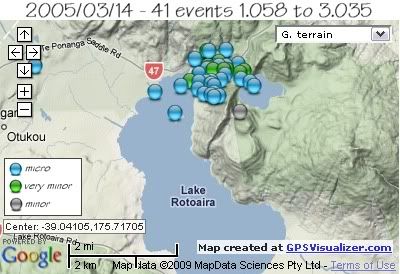  total 41 quakes Ponanga Saddle area March 14th 2005 