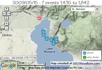 Lake Rotoaira quakes 15th May 2009